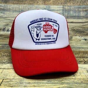 Good Humor Ice Cream Mens Trucker Hat Red Snapback Youngstown Ohio Baseball Cap